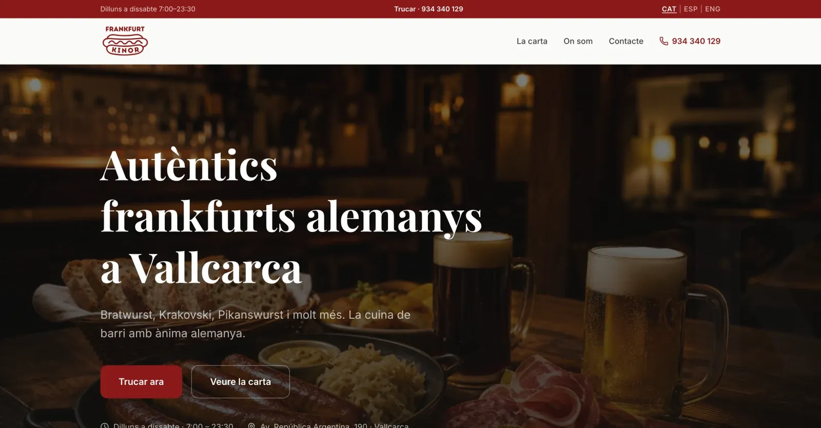 Frankfurt Kinor — Restaurante · Vallcarca